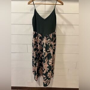 Maurices Black and Pink Floral Midi Dress- size Medium
